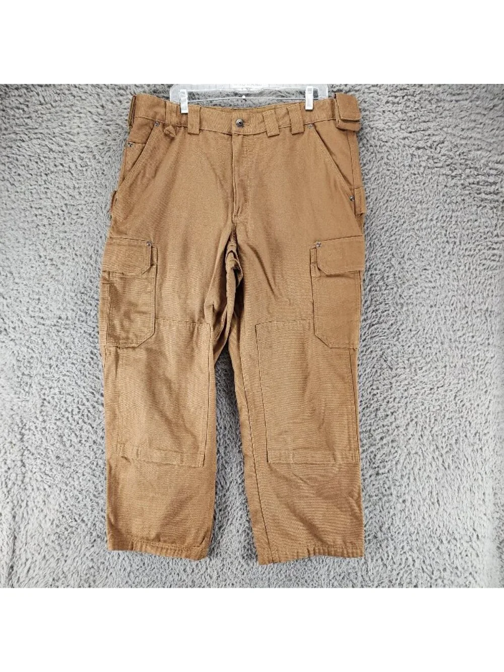 Duluth Pants Mens 40x30 Brown Double Knee Cotton Mid Rise Cargo
